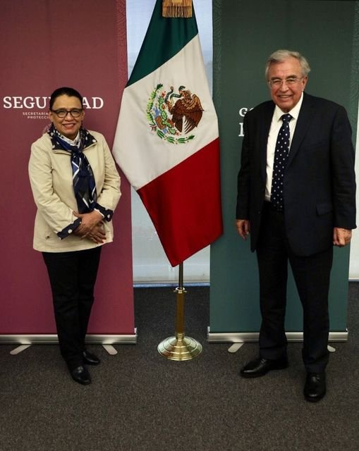 Se reúne Rocha Moya con la Secretaria de Seguridad del Gobierno de la República,