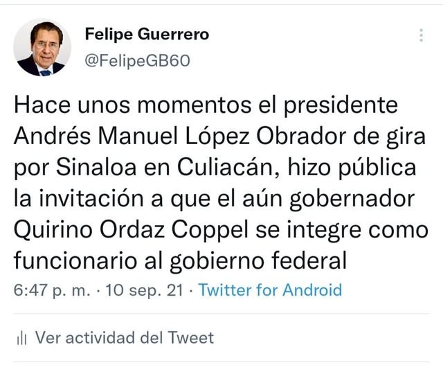 QUIRINO AL GABINETE DE.AMLO