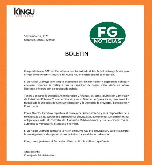 RAFAEL LIZÁRRAGA FAVELA SERÁ EL NUEVO DIRECTOR DEL ACUARIO INTERNACIONAL DE MA
