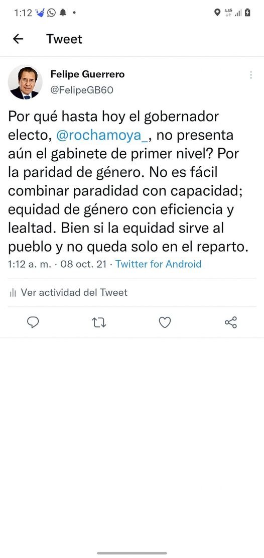 Paridad de género y gabinete en Sinaloa.