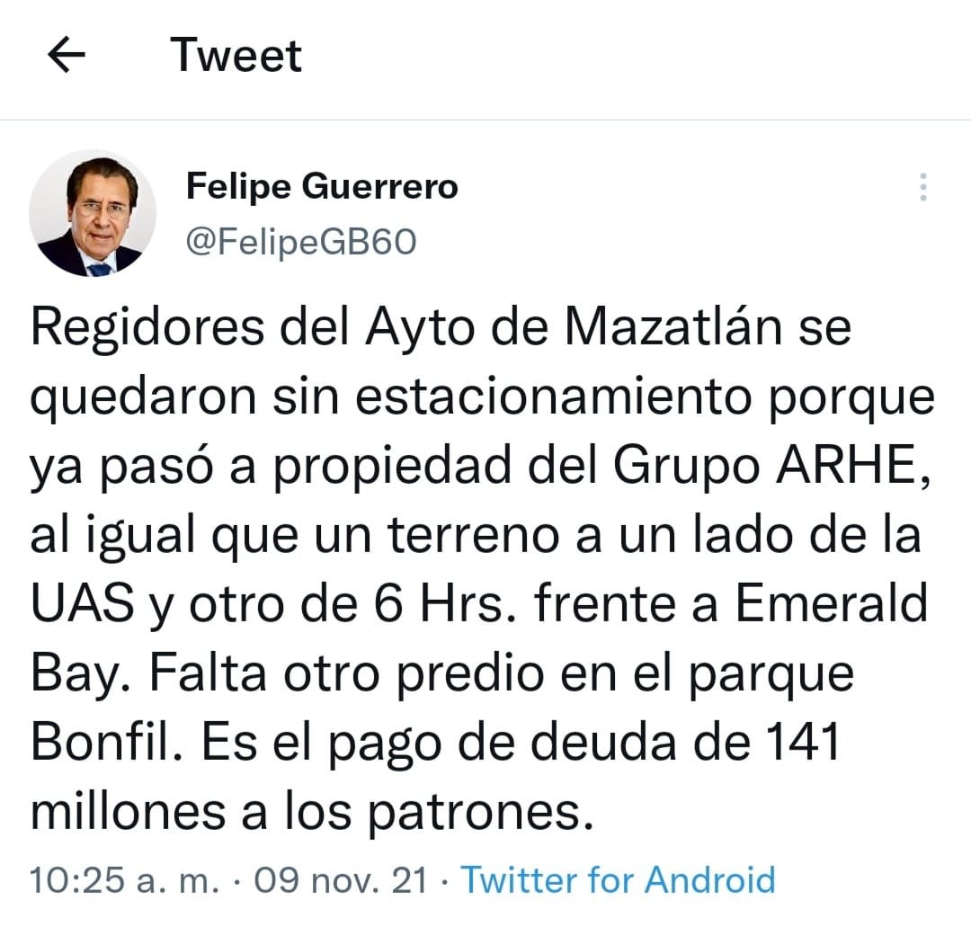 El pago a los que hasta ahora han mandado en el ayuntamiento de Mazatlán.