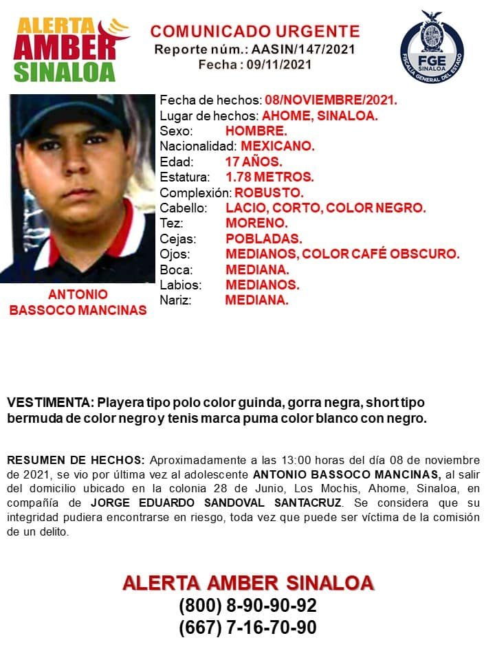 Emite la Fiscalía alerta Amber por dos menores desaparecidos en Los Mochis