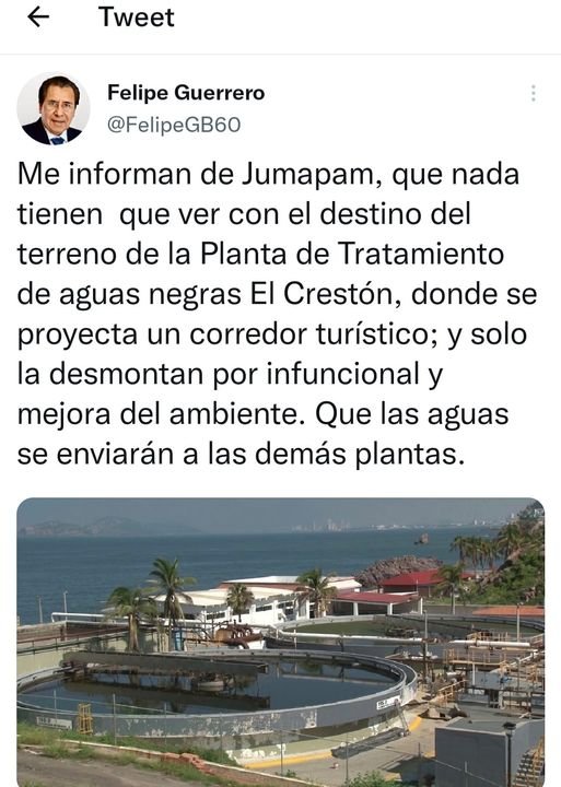 ACLARA JUMAPAM: NADA TIENE QUE VER CON EL DESTINO O PROYECTO DEL TERRENO.