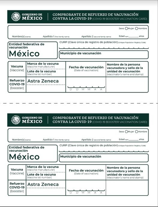 Si eres adulto mayor de 60 años y más,  este es el formato de la vacuna de ref