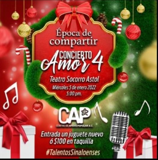 CONVOCAN A DONAR JUGUETES Y DISFRUTAR DEL CONCIERTO AMOR