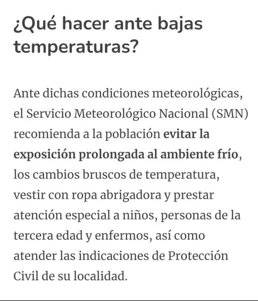 HACE FRIO Y HAY QUE CUIDARSE