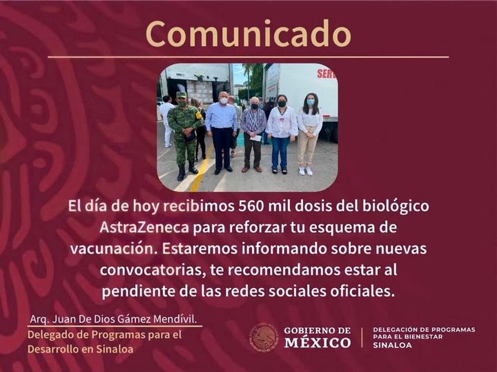 Informa la Delegación Estatal de Progrmas Sociales para el Bienestar, la llega