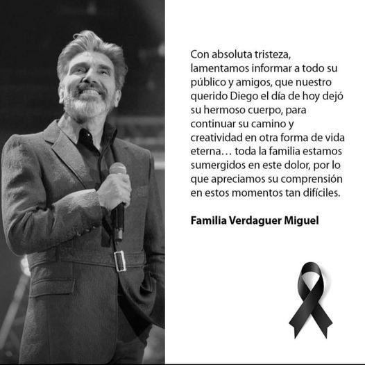Lamentamos el sensible fallecimiento de Diego Verdaguer , Descanse en paz