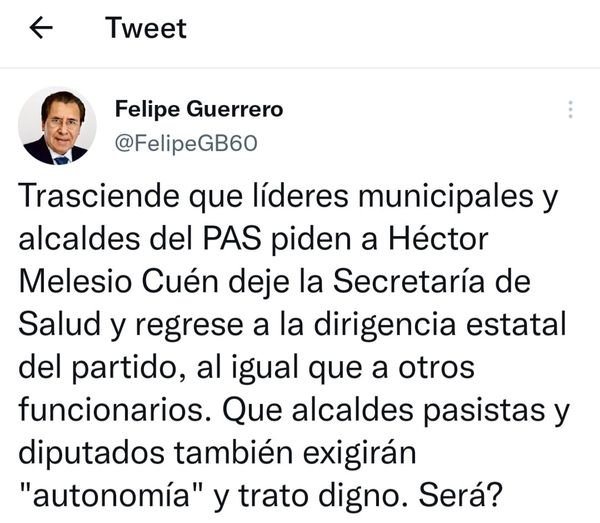 QUE CUÉN PODRÍA PRESENTAR SU RENUNCIA AL GABINETE DE ROCHA