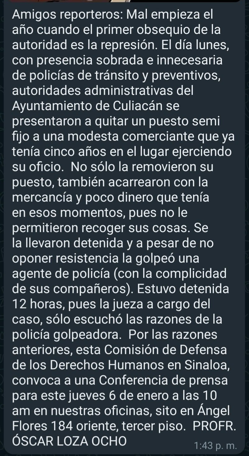 REPRIMEN , DETIENEN Y GOLPEAN A HUMILDE COMERCIANTE, DENUNCIA EL PROFR. OSCAR