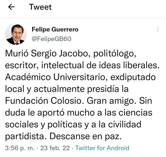 MURIÓ SERGIO JACOBO GUTIÉRREZ.