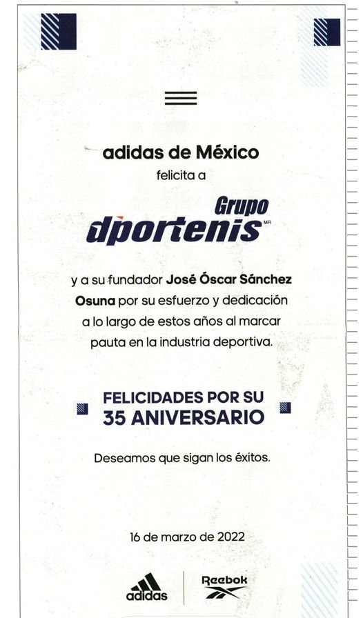 FIRMAS INTERNACIONALES FELICITAN A LA EMPRESA SINALOENSE DEPORTENIS, POR SUS 3