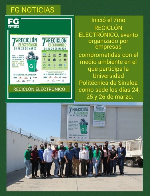 INICIÓ EL SÉPTIMO RECICLÓN ELECTRÓNICO EN MAZATLÁN, CON LA UPSIN COMO SEDE.