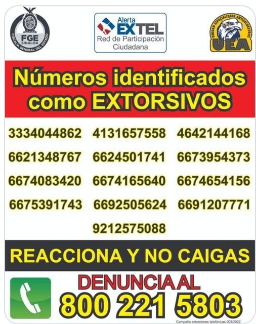 Ubica FGE algunos de los números telefónicos desde donde se efectúan llamadas de