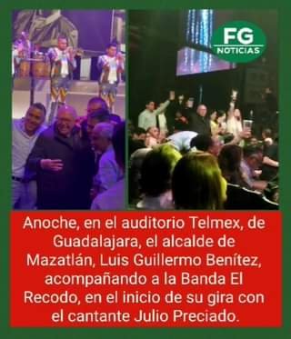 ANOCHE EN EL AUDITORIO TELMEX DE GUADALAJARA, EL ALCALDE DE MAZATLÁN,  «QUÍMIC