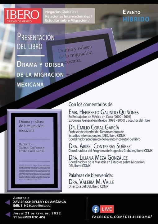 PRESENTACIÓN DEL LIBRO DRAMA Y ODISEA DE LA MIGRACIÓN MEXICANA.