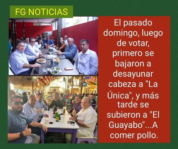 SE BAJARON A «LA ÚNICA» A DESAYUNAR Y LUEGO SE SUBIERON A «EL GUAYABO»….A CO