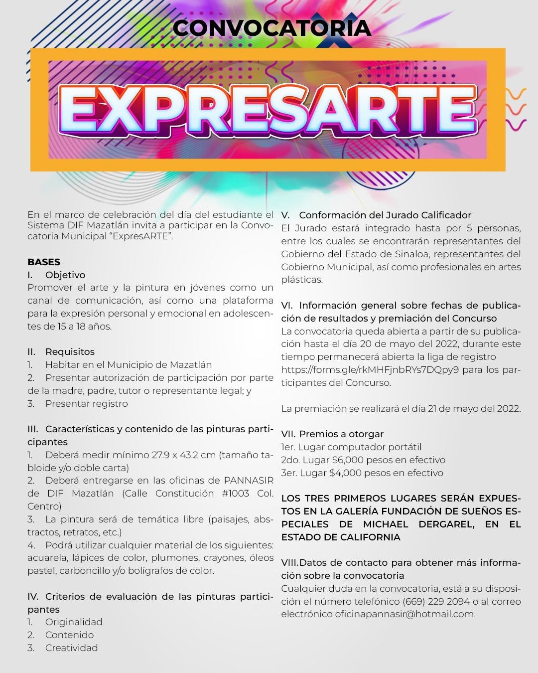 DIF MUNICIPAL MAZATLÁN CONVOCA A JÓVENES DE ENTRE 15 A 18 AÑOS A CONCURSO DE P