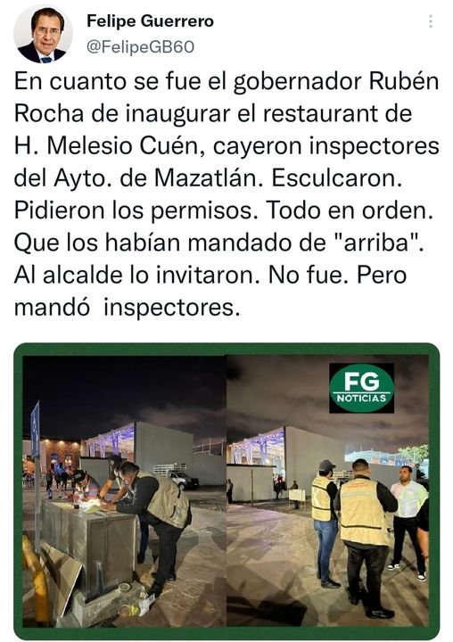 En cuanto se retiró el gobernador Rubén Rocha de inaugurar el restaurant de Hé