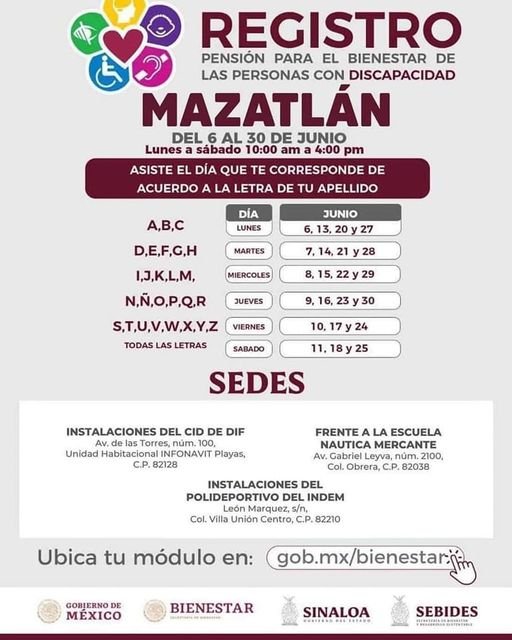 El registro ya inició. Consulta con base a tu apellido el día que te correspon