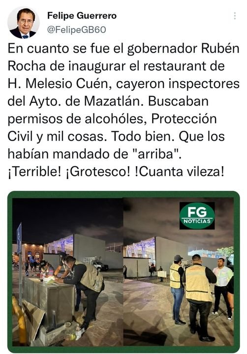 En cuanto se retiró el gobernador Rubén Rocha de inaugurar el restaurant de Hé