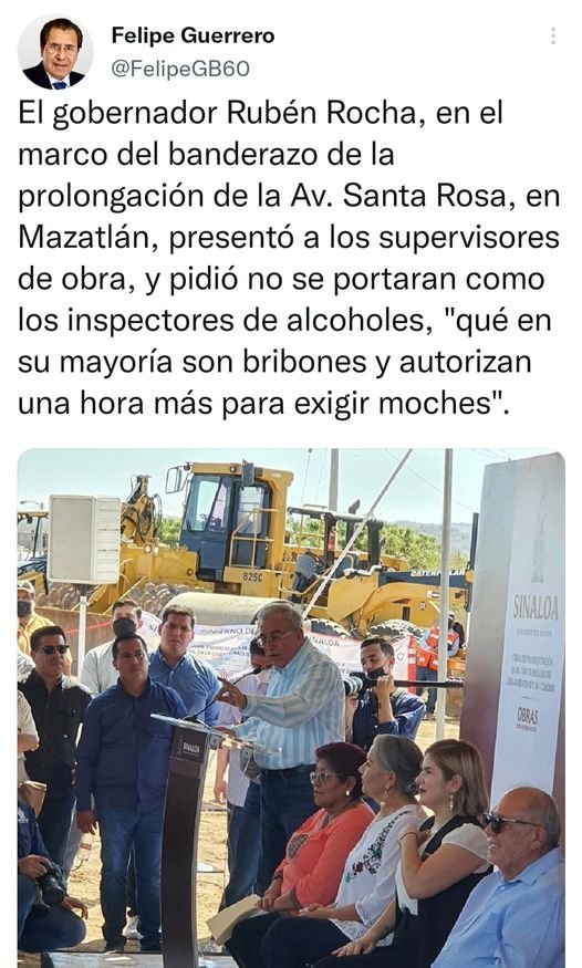 SE LLEVA ROCHA DE «CORBATA» A LOS INSPECTORES DE ALCOHOLES EN EVENTO DE INAUGU