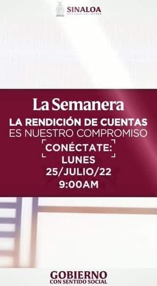 LA SEMANERA DEL GOBERNADOR RUBÉN ROCHA