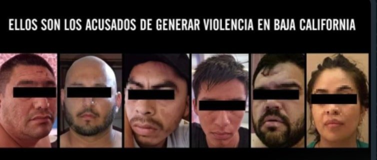 ELLOS SON LOS ACUSADOS DE QUEMAR VEHÍCULOS Y COMERCIOS EN BAJA CALIFORNIA ¡DETEN
