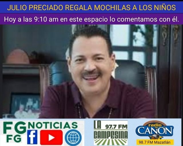 JULIO PRECIADO REGALA MOCHILAS A LOS NIÑOS…