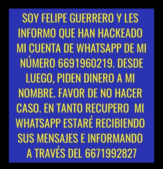 HACKEAN WHATSAAP DEL DIRECTOR DE FG NOTICIAS, FELIPE GUERRERO