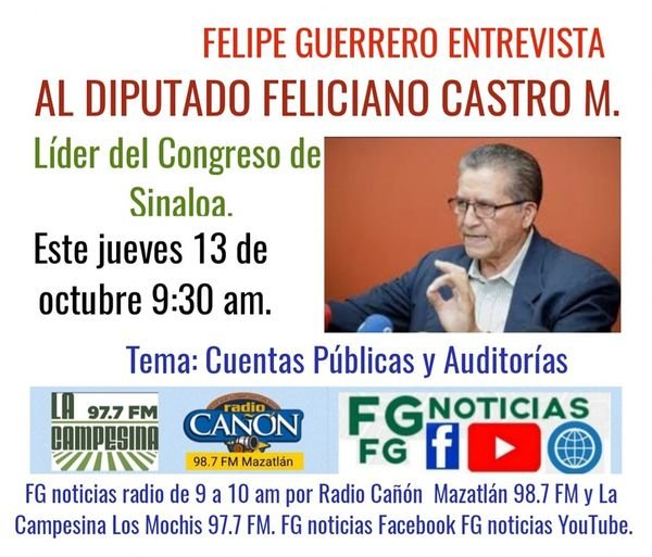 Este jueves 13 de octubre en FG noticias radio, FG noticias facebook y YouTube,