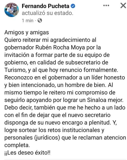 Fernando Pucheta renunció a la Secretaría de Turismo tras la llegada del «Químic