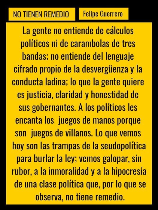 NO TIENEN REMEDIO…