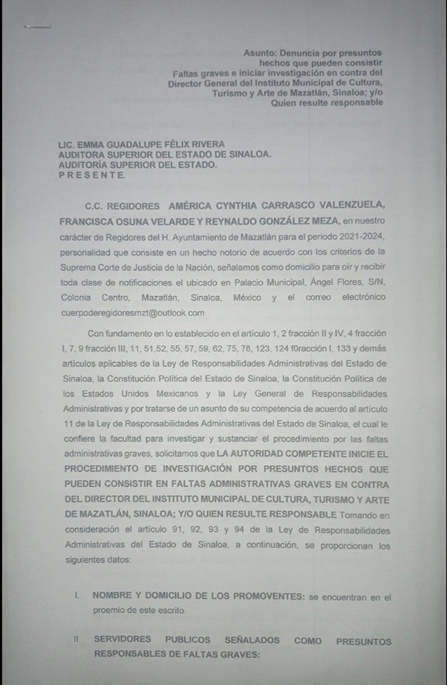 REGIDORES DENUNCIAN, ANTE LA AUDITORÍA SUPERIOR DEL ESTADO, AL DIRECTOR DEL INST