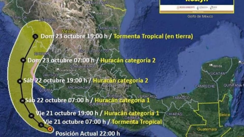 SIGUE “ROSELYN” ERRÁTICO; AHORA TOCARÍA TIERRA EN ESCUINAPA COMO HURACÁN CATEGOR SIGUE “ROSELYN” ERRÁTICO; AHORA TOCARÍA TIERRA EN ESCUINAPA COMO HURACÁN CATEGOR