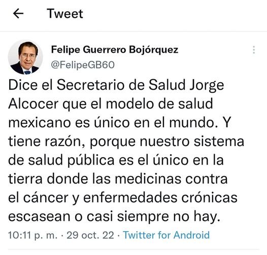 Y TIENE MUCHA RAZÓN EL SEÑOR SECRETARIO DE SALUD DE MÉXICO, JORGE ALCOCER.