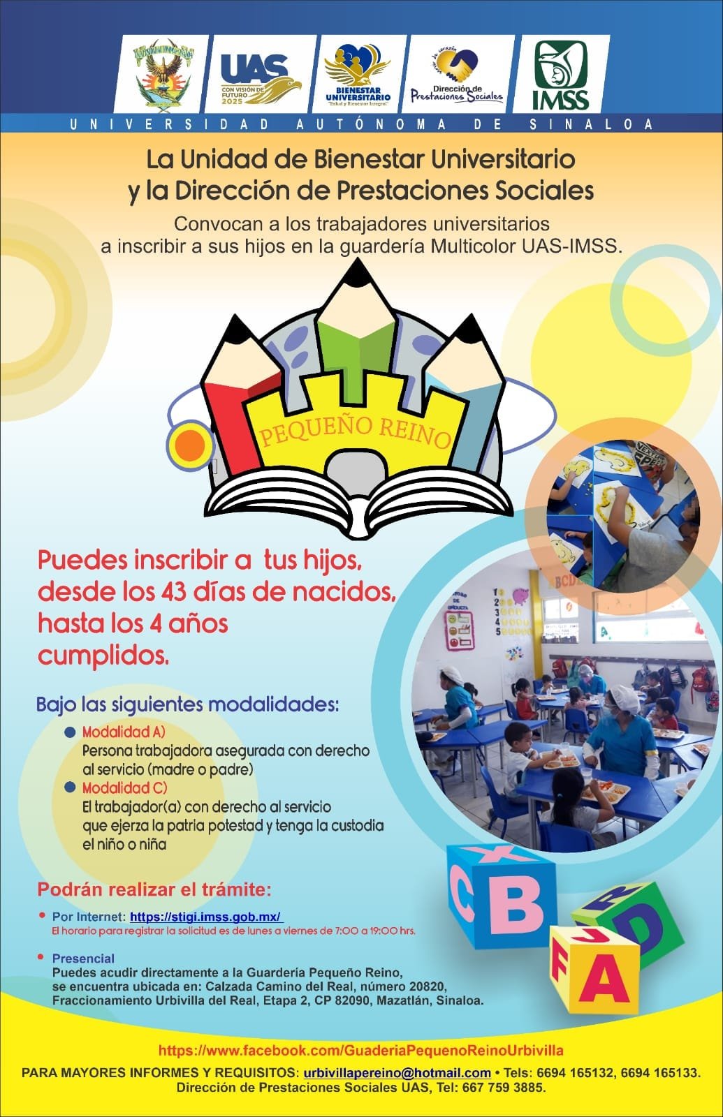 La UAS convoca a sus trabajadores a hacer uso del servicio de guardería La UAS convoca a sus trabajadores a hacer uso del servicio de guardería