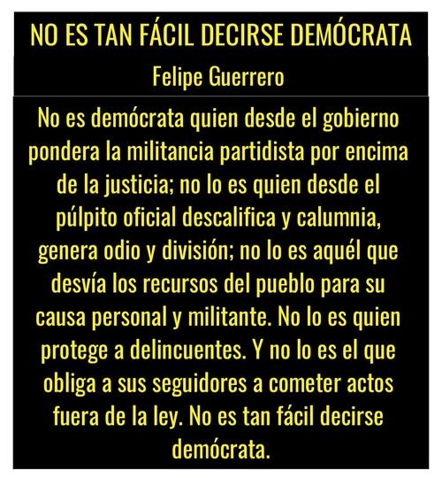 NO ES TAN FÁCIL DECIRSE DEMÓCRATA.