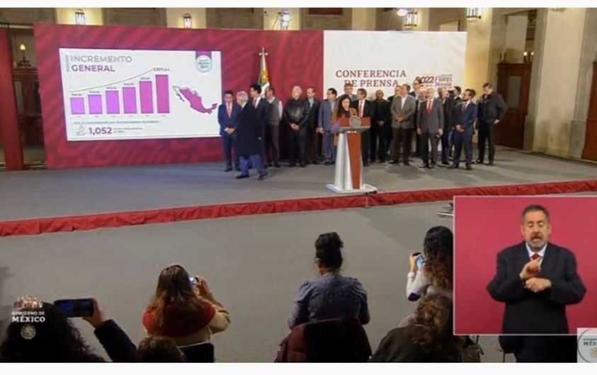 ANUNCIA AMLO EL 20 POR CIENTO DE AUMENTO  AL SALARIO MÍNIMO.