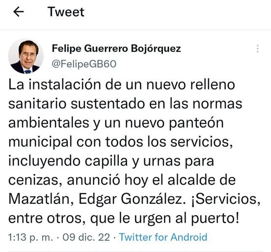 CONSTRUIRÁN RELLENO SANITARIO Y UN PANTEÓN EN MAZATLÁN.