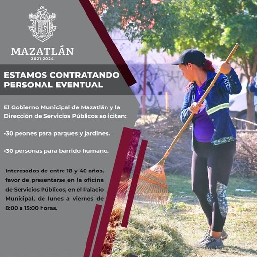 *Contratará Servicios Públicos personal eventual para barrido humano y parques y