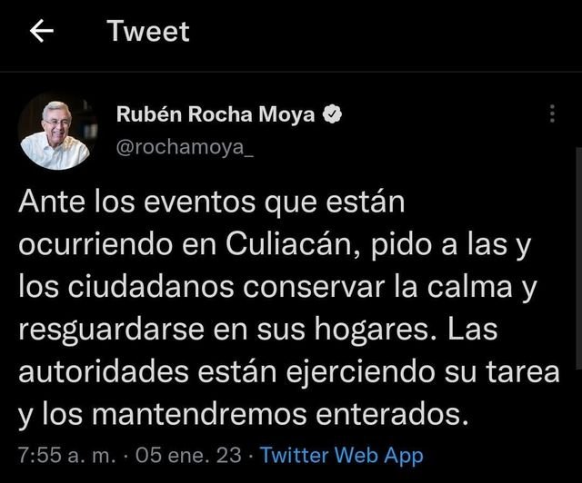 *El llamado a la población es a permanecer en su casa: Gobernador Rocha* *El llamado a la población es a permanecer en su casa: Gobernador Rocha*