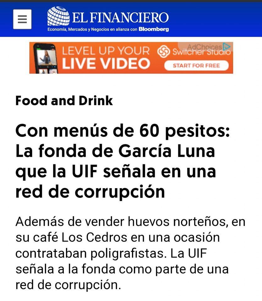 CON MENÚ DE 60 PESITOS. LA FONDA DE GARCÍA LUNA QUE LA UIF SEÑALA EN UNA RED DE CON MENÚ DE 60 PESITOS. LA FONDA DE GARCÍA LUNA QUE LA UIF SEÑALA EN UNA RED DE