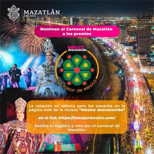 *Nominan al Carnaval de Mazatlán a los premios “Lo mejor de México”.*