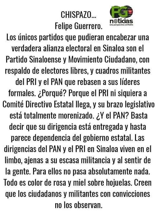«CHISPAZO», EL COMENTARIO BREVE DE FELIPE GUERRERO.