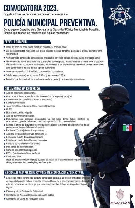 *¿Quieres formar parte de la Policía Municipal de Mazatlán?.*