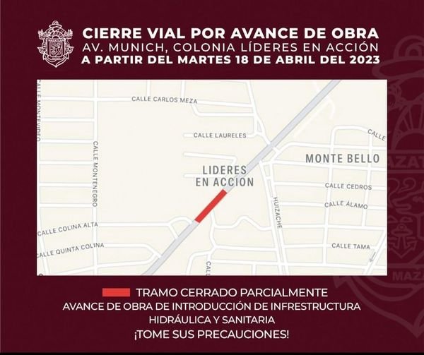 CIERRE VIAL POR AVANCE DE OBRA
