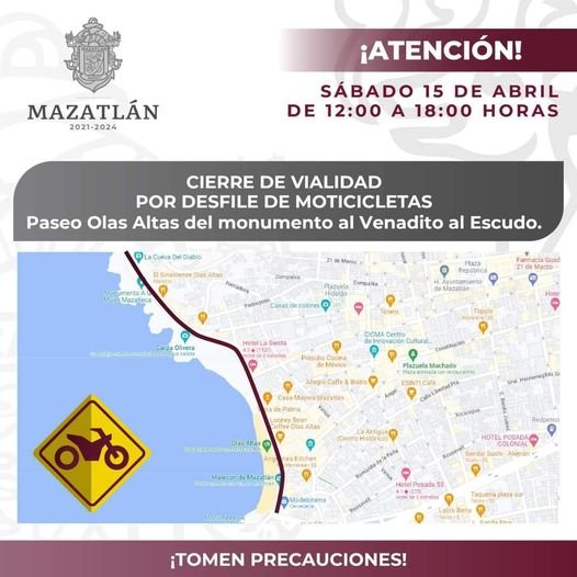 CERRARÁN HOY EL MALECÓN DESFILE DE MOTOS, A PARTIR DE LAS 12 MEDIODÍA CERRARÁN HOY EL MALECÓN DESFILE DE MOTOS, A PARTIR DE LAS 12 MEDIODÍA