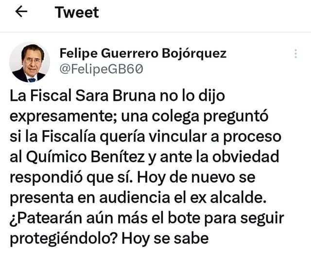 HOY DE NUEVO COMPARECE EN AUDIENCIA EL QUÍMICO BENÍTEZ. ¿TOMARÁ EN CUENTA LA AUT