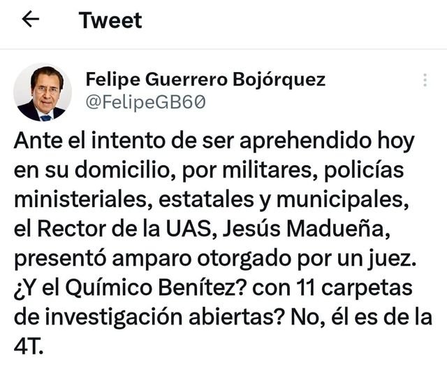 INTENTAN APREHENDER AL RECTOR DE LA UAS JESÚS MADUEÑA MOLINA.